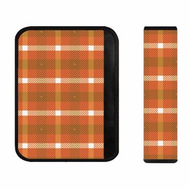 Happy Fall Y'all Buffalo Plaid Seat Belt Cover, Thanksgiving Autumn Harvest Universal for Adults Seatbelt Cushion Straps Accessories Shoulder Pads Neck Shoulder Support Seat Belt Pillow for Women Men