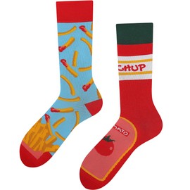 TODO Lustige Pommes Socken Herren und Damen, Coole Socken Pommes Frites mit Kechup Socken (43-46, Pommes)
