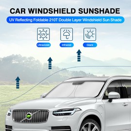 KUST Parasol para parabrisas para Volvo XC90 2016-2023, protector plegable que bloquea los rayos UV para mantener tu coche fresco