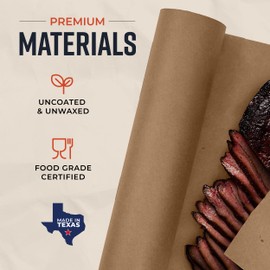 Bryco Goods 24 Inch x 175 Feet, Brown Butcher Paper Roll, Unbleached, Uncoated, Unwaxed, Food-Grade, Wide Kraft Paper for BBQ, Smoking, Grilling, Wrapping Meat, Table Covering - USA Made