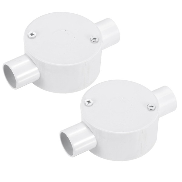 sourcing map 2Pcs PVC Conduit Box Junction Box 2 Way