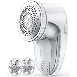 Ruidla Fabric Shaver Lint Remover, Sweater Shaver with Replaceable Stainless Steel 6-Leaf Blades, Fabric Defuzzer for Clothes Fuzz, Lint Balls - Battery Operated