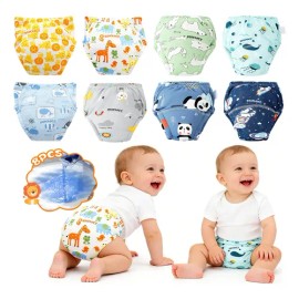 8 Pañales Entrenadores Reutilizables Calzones Algodón Niños                                                                                           