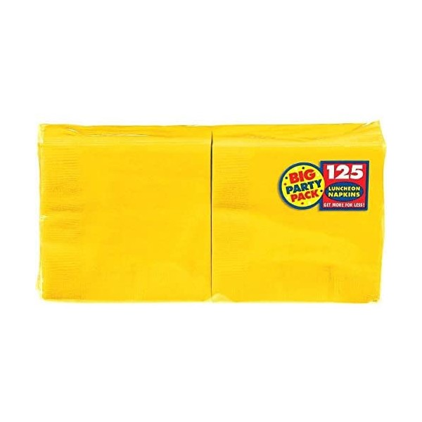 Big Party PackSunshine Yellow Luncheon Napkins| Pack of 125 | Party Supply