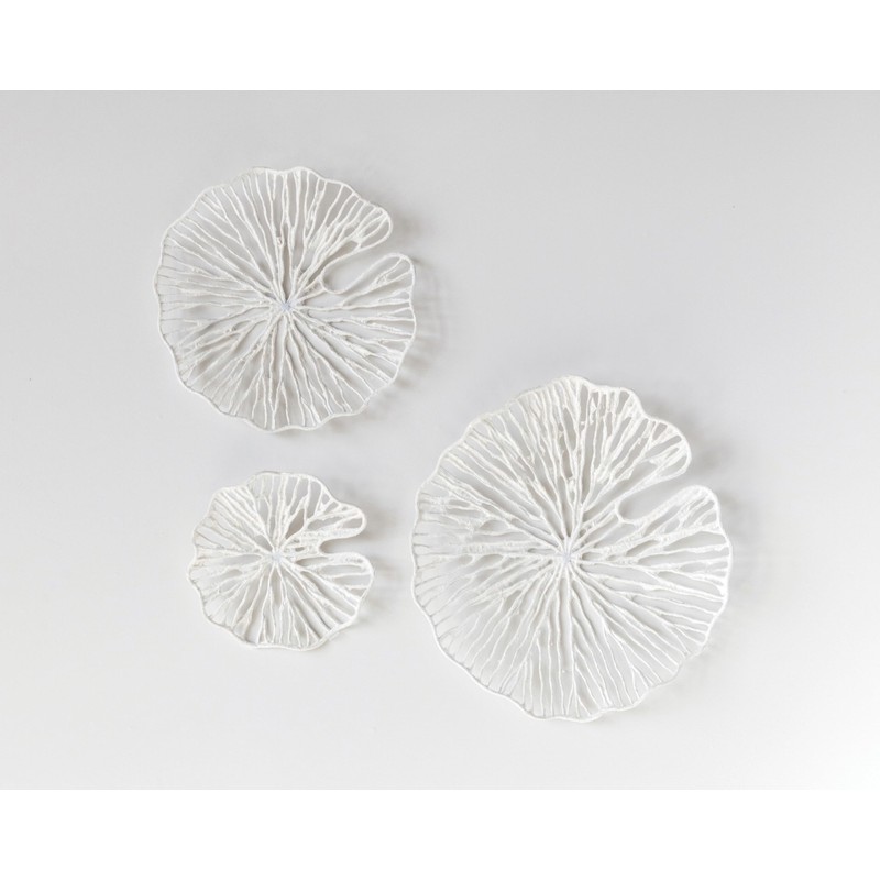 Creative Co-Op Handmade White Coral Shaped Paper & Metal Wall