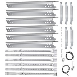 Welbocom 17.75" Burners and 16.95" Heat Plates for Charbroil Performance 6 & 5 Burner Grills 463244819 463274419 463347519;Charbroil Grill Replacement Parts;Char Broil Grill Replacements (6-Burner)