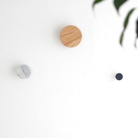 DESIGN BITE Wall Hook, Wall Hanger, Coat Hook, Wall Hanging Storage, Round, Interior, Navy (Wall Hook, S, Metal (Midnight Blue) Set of 2