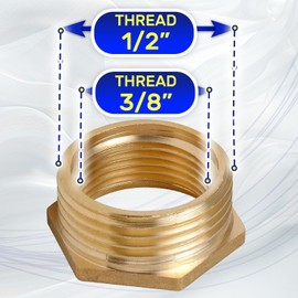 Brass Reducer with External and Internal Thread 1/2"-3/8" - Warranty 10 Years - MONTERAL