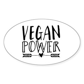 CafePress Vegan Power Oval Car Bumper Sticker