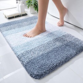 BIMOZY Tapete para Baño Alfombra Antideslizante,Tapete para Piso Lavable a Máquina con Microfibras Suaves Absorbentes de Agua,Baño de Felpa Gruesa,Superabsorbente, Adecuada para Baño, Cocina, Salón