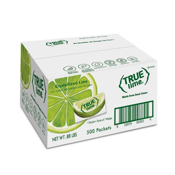 TRUE LIME Water Enhancer, Bulk Pack - 0.03 Ounce, 500 Count (Pack of 1)| Zero Calorie Unsweetened Water Flavoring | For Bottled Water & Recipes | Water Flavor Packets Made with Real Limes