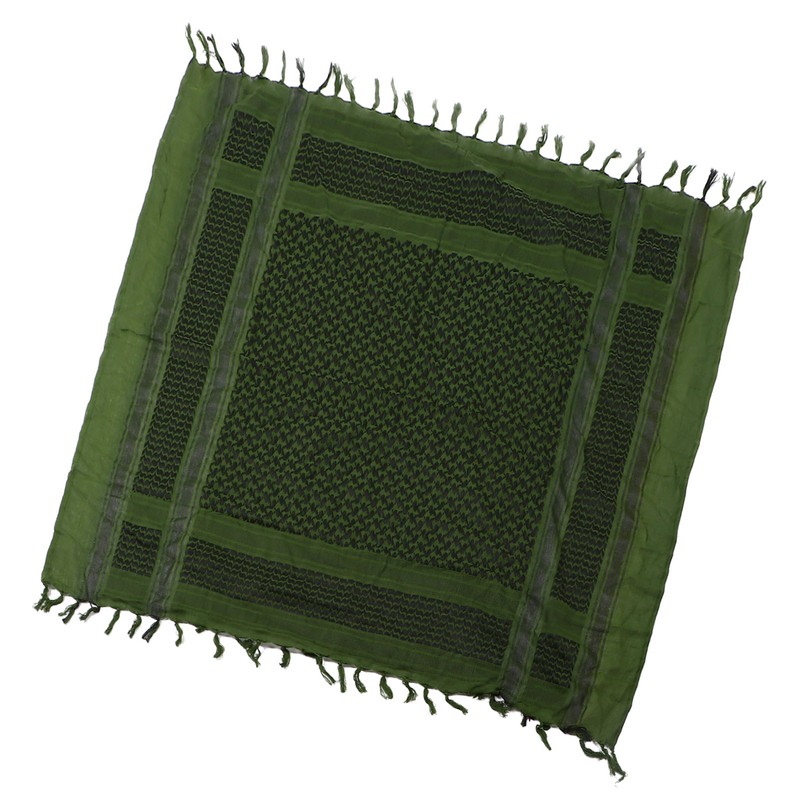 Scarf Head Wrap Breathable Kerchief Comfortable Shawl Green with Tassels