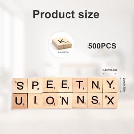 LERANXIN Scrabble Buchstaben Holz, 500 Stück Holzbuchstaben Klein, Buchstaben Holz Geeignet für DIY, Spiele und Kindererziehung 20x18x5 mm