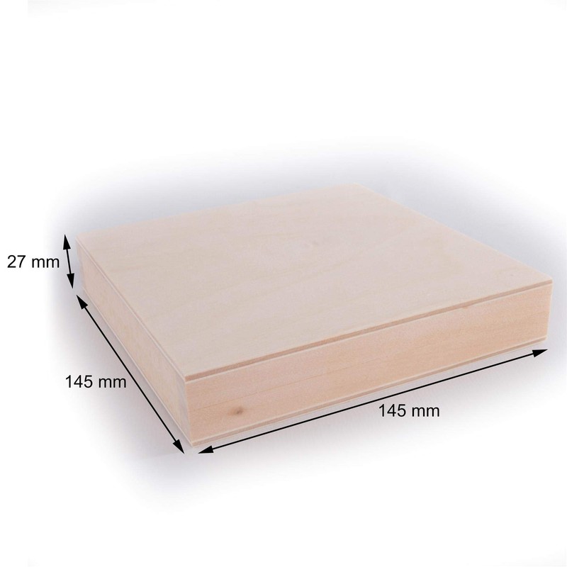 Small Square Decorative Wooden Box with Lid & Bolt Closure