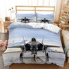 Jingzhang Airplane Duvet Cover Set, Decorative 3 Piece Bedding Set