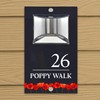 Custom Signs Solar Illuminated Modern Anthracite House Number Sign 24cm