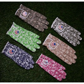 FIELDRO Patriot Golf Glove Ball Marker Men's Womens Premium Synthetic Left Hand Right Hand (Gray, Large, Left)