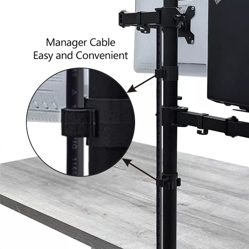 Soporte Base Doble Ergonomica Para Monitor Y Laptop De Mesa
