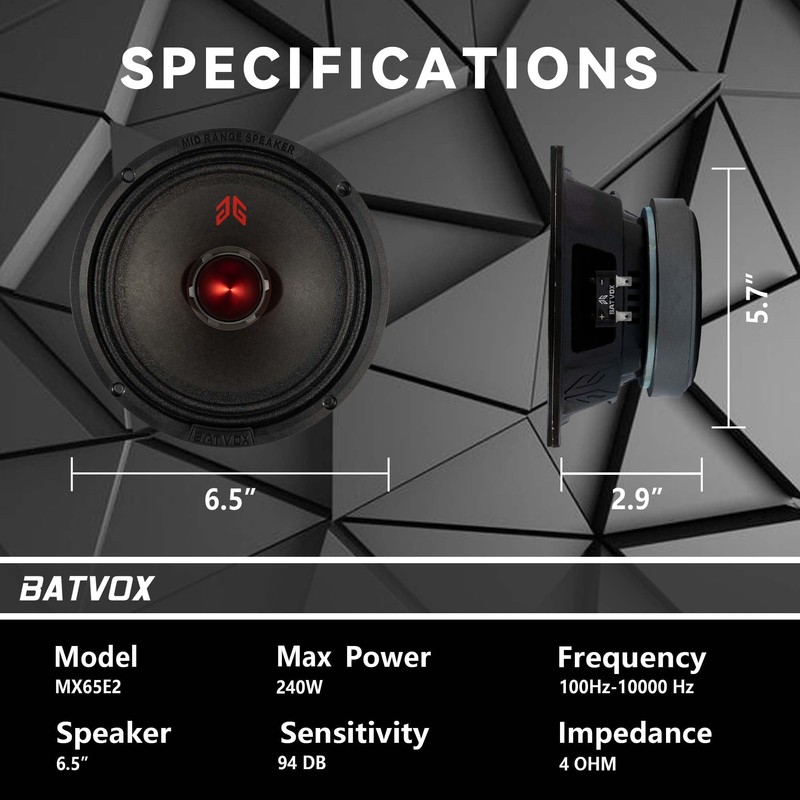 GRTSKY MX65E2 Loudspeaker 6.5 Inch Midrange 480 Watts 4 Ohms