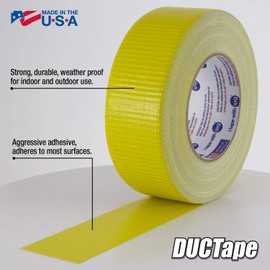 IPG JobSite DUCTape, Colored Duct Tape, 1.88" x 60 yd, Yellow (Single Roll)