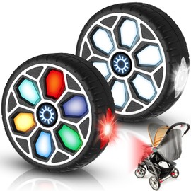 Pack of 2 Pushchair Light, LED Waterproof Pram Lighting with 6 Light Effects, Pram Light with White Red Light for All Prams, Baby Gifts, Pram Accessories