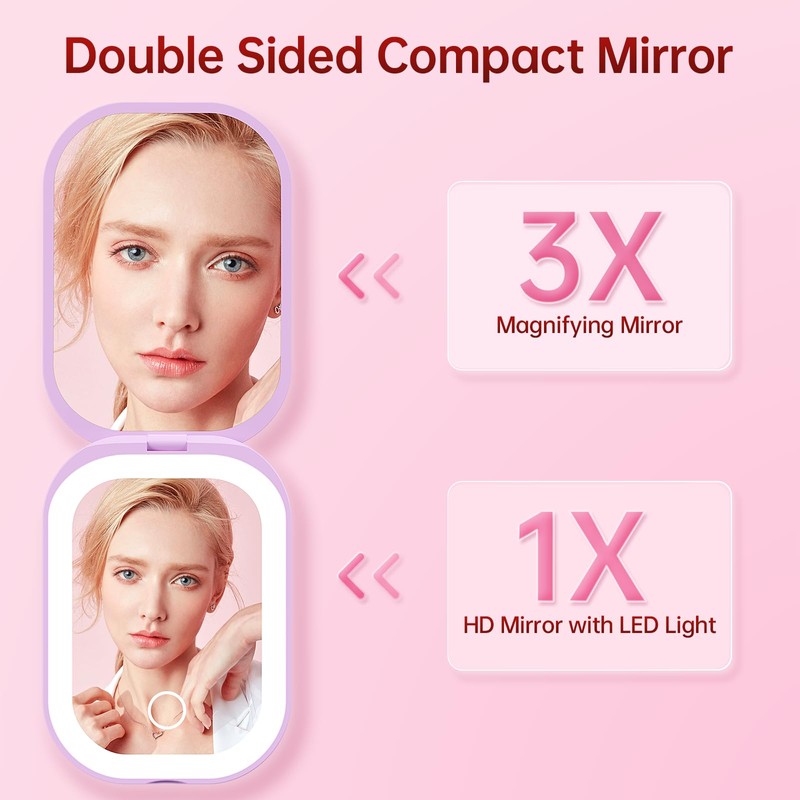 Benbilry Espejo compacto ultrafino, morado