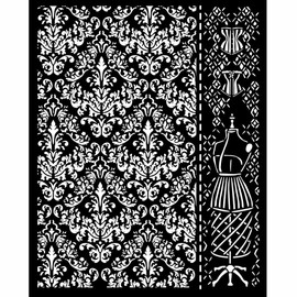 Stamperia - Thick Stencils for Scrapbooking, Albums, Card Making, Bullet Journalling, and More, Mannequin, Flexible Material, Easy to Clean, Perfect for Crafts and Gifting (Brocante Antiques)