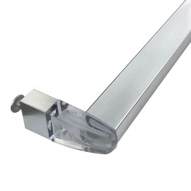 Gordon Glass 34" Brushed Nickel Framed Sliding Shower Door Towel Bar with Clear Acrylic Brackets