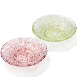 ADERIA FS75509 Tsugaru Vidro Apple Bean Plate Pair Set, Made in Japan, Comes in a Cosmetic Box, Stylish, Cute, Plate, Small Plate, Sashimi Plate, Stylish Gift, Women's, Mother's Day, Father's Day,