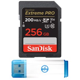 SanDisk 256GB Extreme Pro SD Card SDXC UHS-I Card for Sony Alpha a7C, a6600, a6100, a6400 Camera (SDSDXXD-256G-GN4IN) Video Class 10 Bundle with 1 Everything But Stromboli 3.0 Micro & SD Card Reader