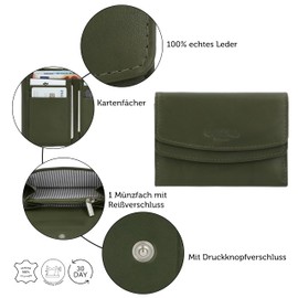 Gusti Asmund Women's Purse Vintage Green Leather, Green, Vintage