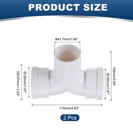 PATIKIL 3 Way Duct Splitter, 2"x2"x2" (Socket x Socket x Spigot) PVC Y Shape Adapter Pipe Fitting Duct Pipe Connector for Air Ventilation Exhaust DWV (Drain, Waste and Vent), White