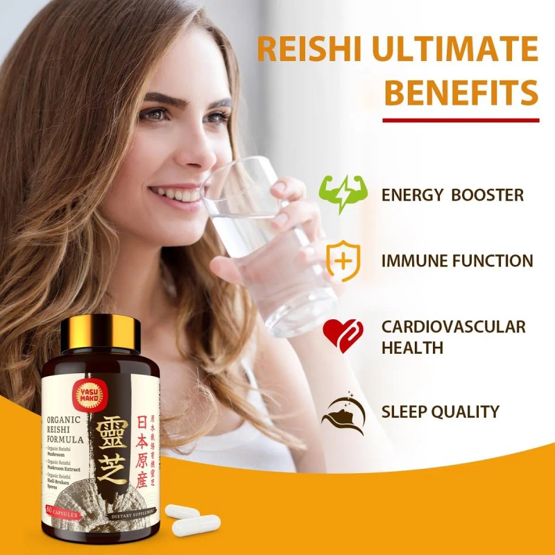 Suplemento De Hongos Reishi Japonés 800mg Con Extracto De Ho