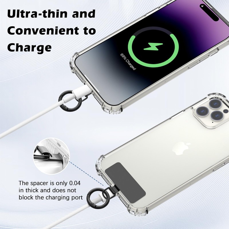 MoKo 2pcs Phone Tether Tab, Stainless Steel Cell Phone Lanyard