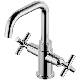 Duttao Bathroom Sink Faucet, 4 Inch Single Hole or 3 Hole Centerset Vanity Faucet, 2-Handle Handle Single Hole Bahroom Sink Faucet, Pop Up Drain Oil Rubbed Bronze Finish DF-1265CCH-ORB