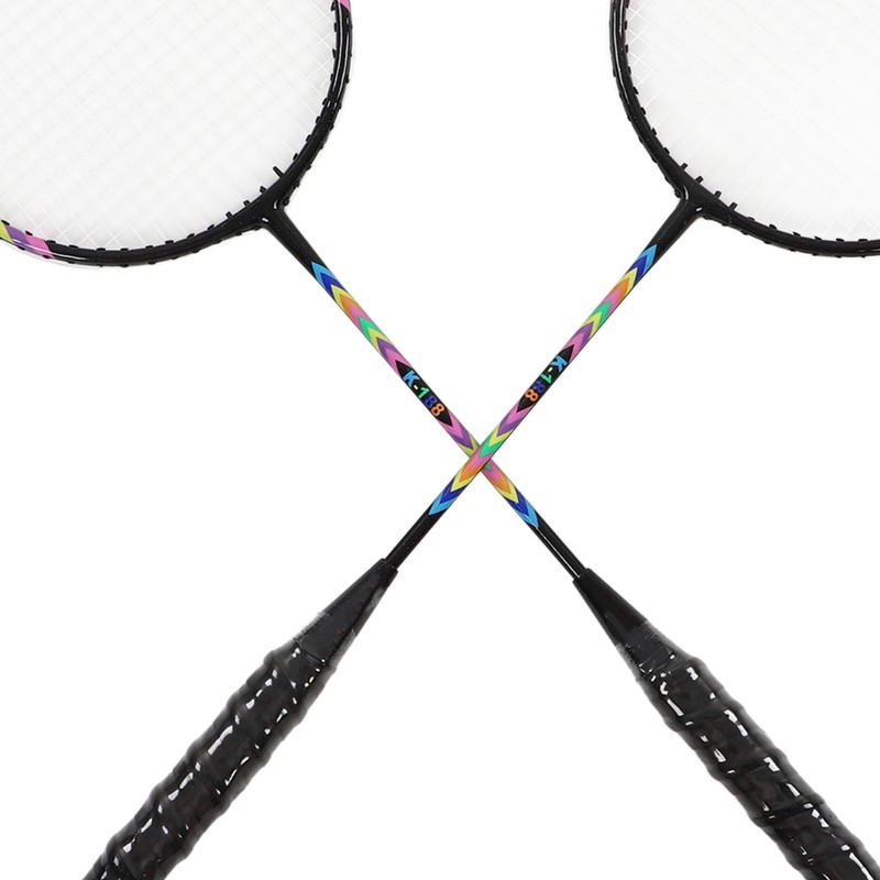 2Pcs Badminton Racquets Set Lightweight Sturdy Double Badminton Rackets with