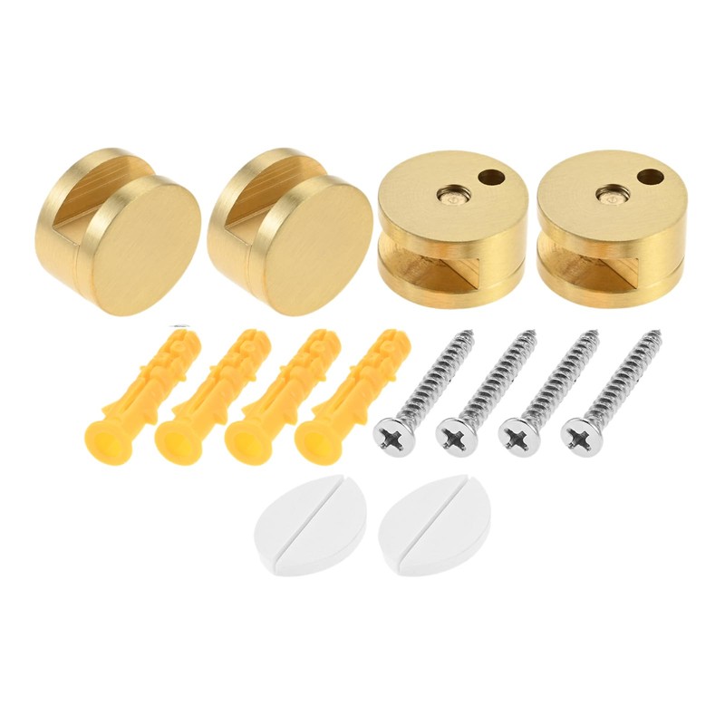 Mirror Clips, Thick Glass Clamps Wall-Mounted Mirrors Bracket Gold Pure