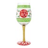 Enesco Lolita Christmas in Full Cheer Hand-Painted Artisan Wine Glass,
