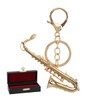 MoonEmbassy Key Holder, Saxophone, Miniature Saxophone, Musical Instrument Gift, Case
