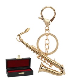 MoonEmbassy Key Holder, Saxophone, Miniature Saxophone, Musical Instrument Gift, Case Included