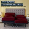 5 Piece Split Queen Sheets Sets for Adjustable beds -