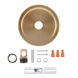 Aspen Creative 21508-41, Transitional Chandelier & Light Fixture Canopy Kit w/Collar Loop, Warm Brass, 5-1/2" Diameter, 1" Center Hole