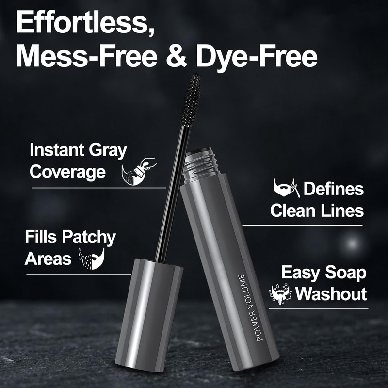 1 Day Temporary Beard Dye for Men, Black Beard, 2