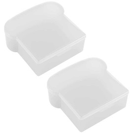 Teensery 2 Pcs Plastic Sandwich Container Toast Shaped Sandwich Box Resuable Lunch Prep Box Small Food Storage Case with Lid for Camping Picnic Hiking Travel Kitchen Outdoor