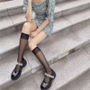 [Eukkis] ハイソックス ストッキング レディース靴下-4足セット ロングソックス 無地シンプル 極薄透明感 夏 可愛いハイソックス ブラック