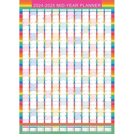 2024 2025 Large Academic Mid Year Wall Planner Calendar A1 Size 840 x 600mm (Multicolour)