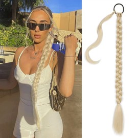 Straight Ponytail Extension Braids Extension 80 cm Long Braid Soft Synthetic Hair for Braiding Ponytail DIY Braid Wrap Around Hair Extensions