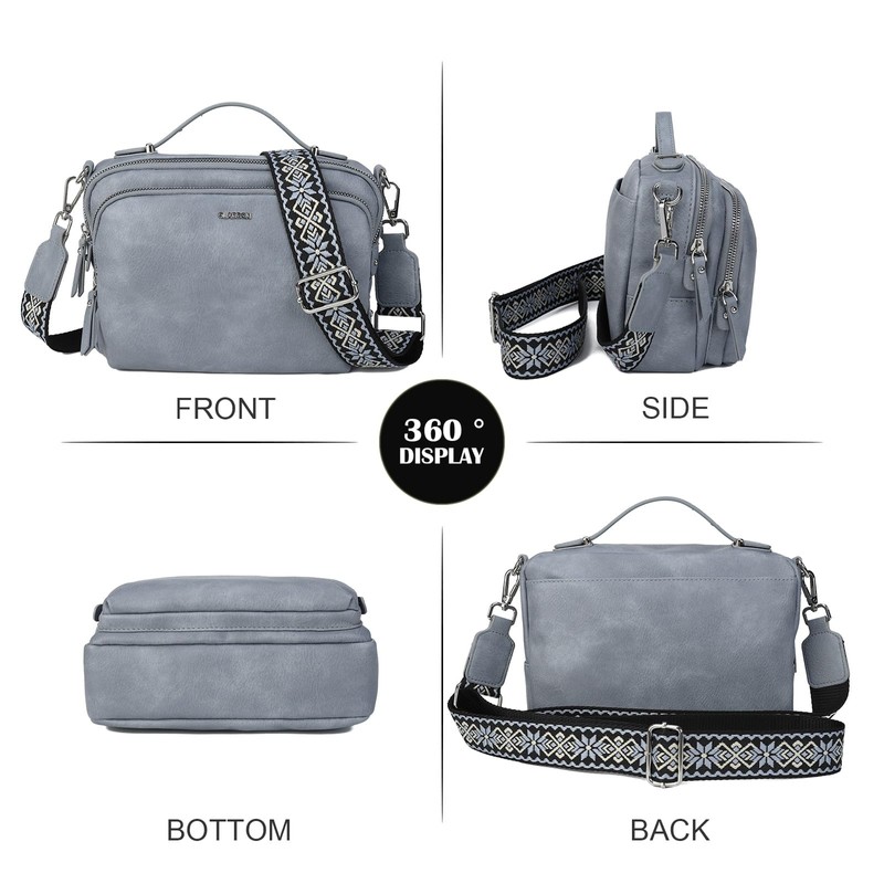 Gladdon Women's Shoulder Bag with Zip, Crossbody Bag, Leather Handbag