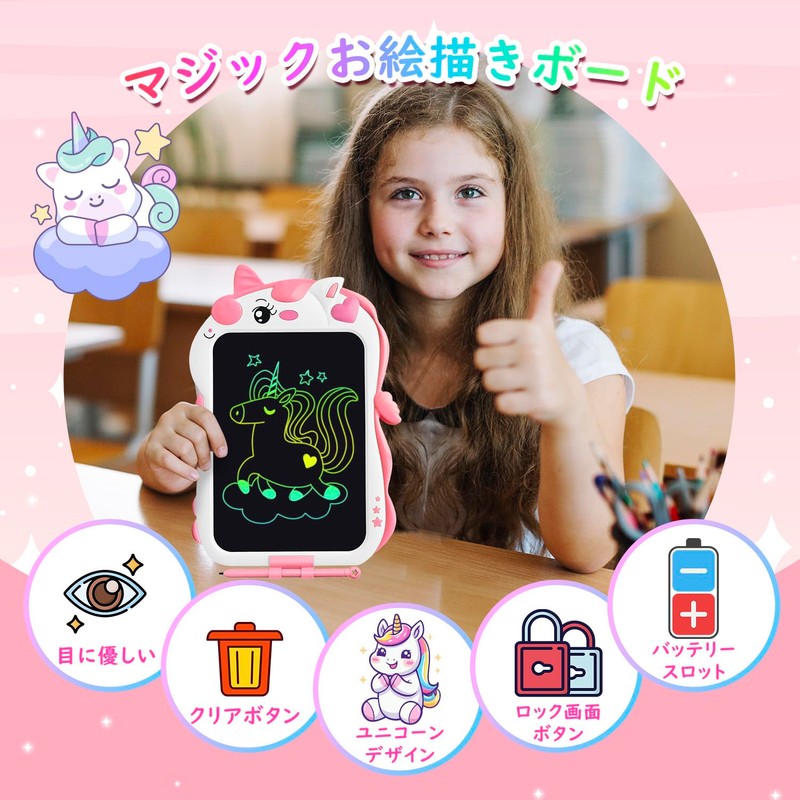 POPERFUN 8.5 Inch LCD Drawing Board Unicorn Electronic Memo Pad