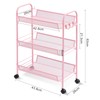 TOOLF 3-Tier Metal Rolling Cart, Mesh Wire Easy Assemble Utility